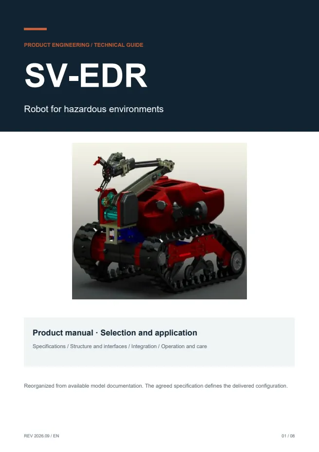 SV-EDR 危险环境作业机器人 产品资料 · 英文 PDF 导读 PDF 封面预览
