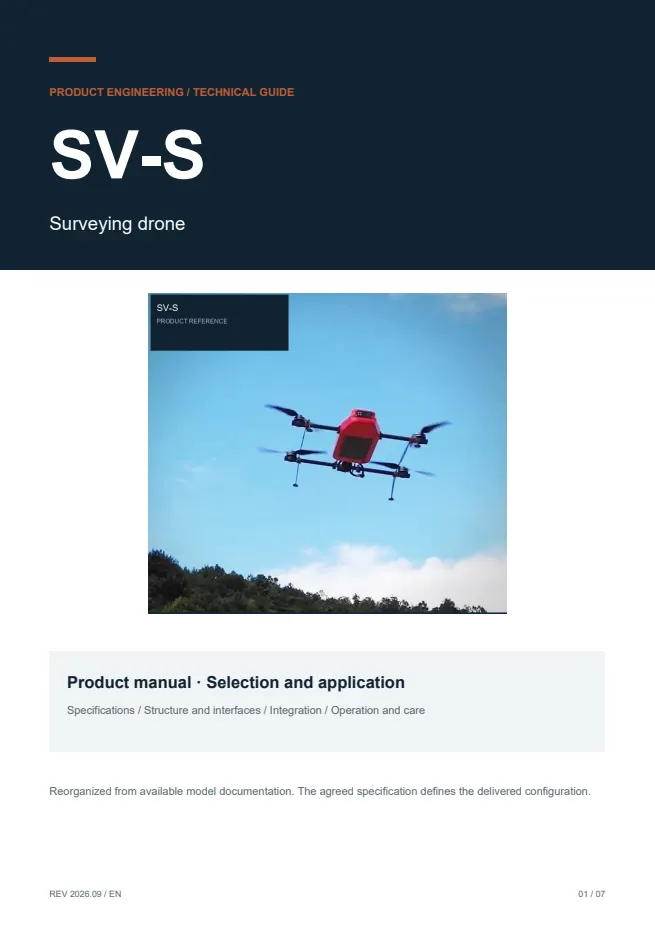 SV-S 测绘无人机 产品资料 · 英文 PDF 导读 PDF 封面预览