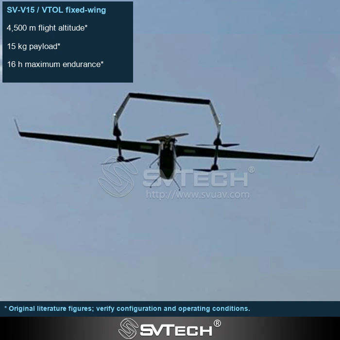 SV-V15 Dron de ala fija con despegue y aterrizaje vertical